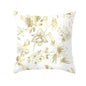 Tropical Leaf Flower Green Yellow Pillowcase Decorative Throw Pillow Case Cushion Cover Gold Stamping Leaves Polyester Cushion Cover Throw Pillow Decorative Cushions Home Decor Pillow Covers
