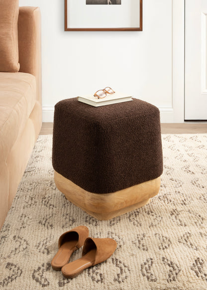 Sabri Square Ottoman Fabric and Wood