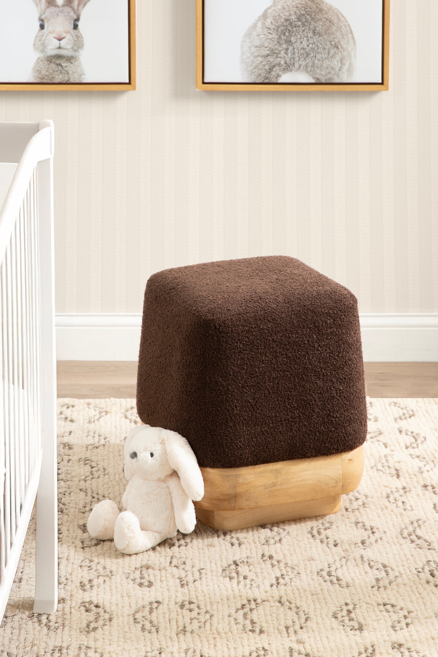 Sabri Square Ottoman Fabric and Wood