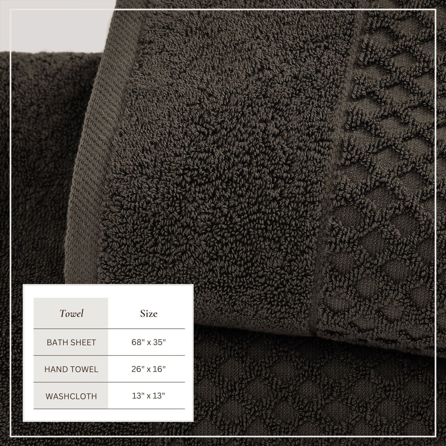 Cotton Diamond Waffle Weave Bath Towel Set - Grayson Collection