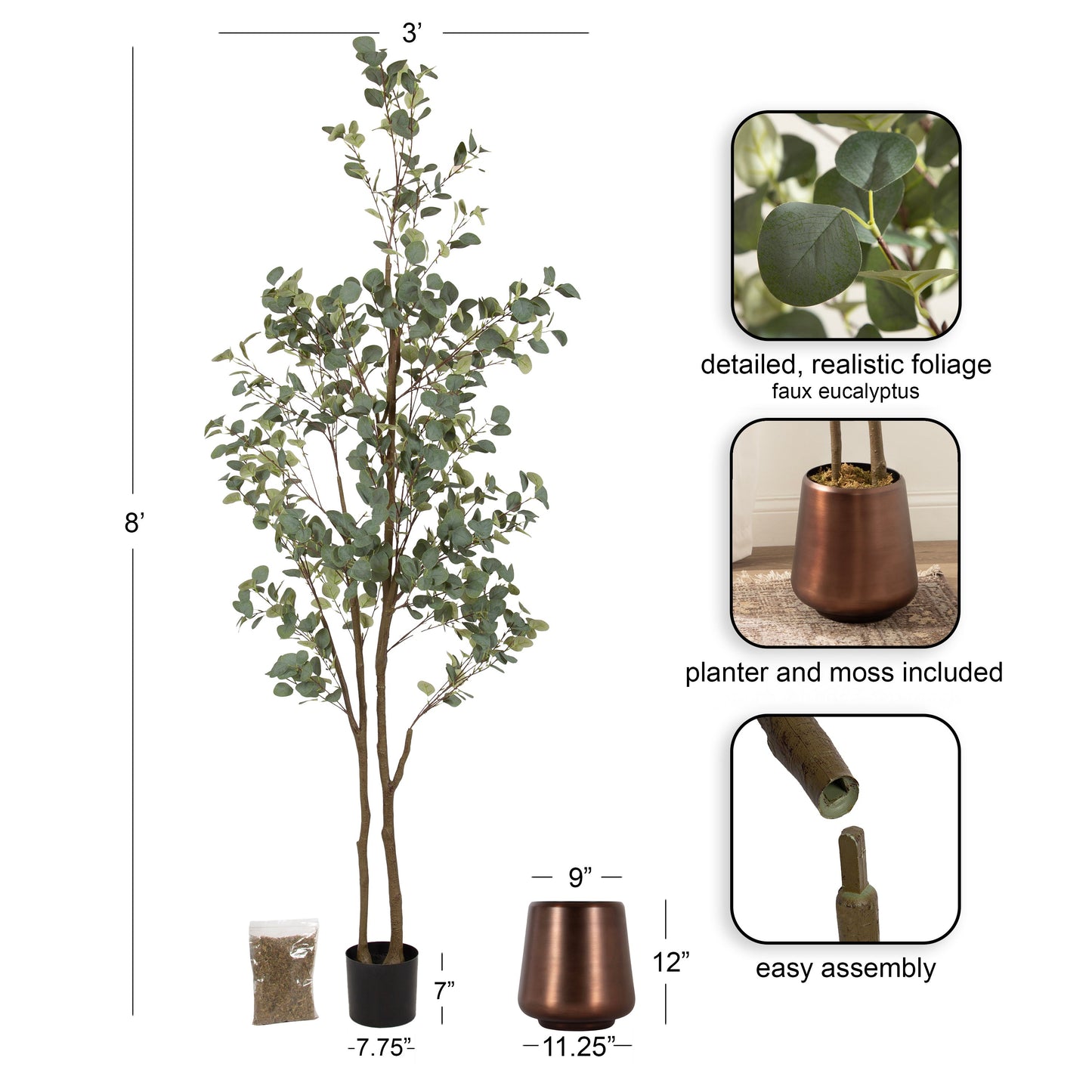 Eudora Faux Eucalyptus Tree