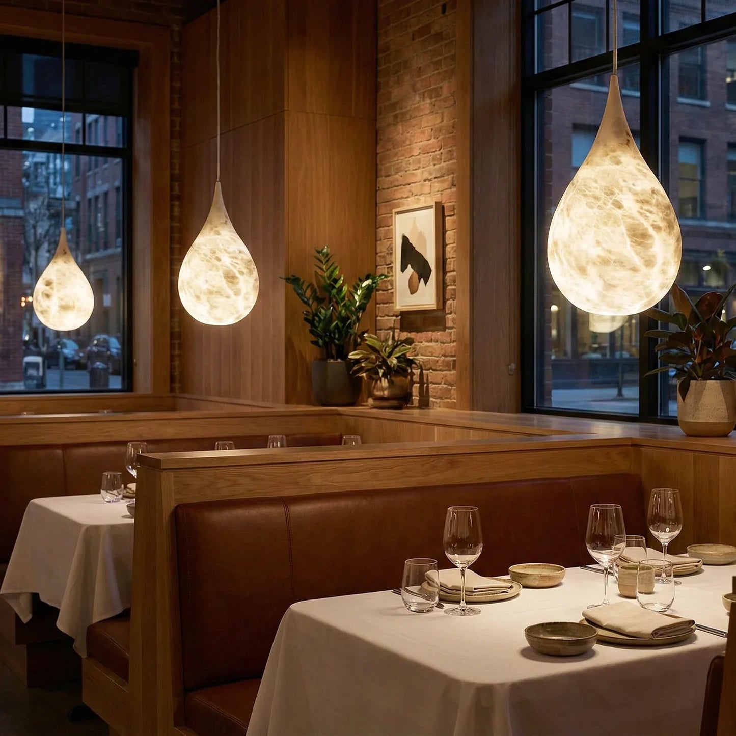 Raindrop Alabaster Pendant Light