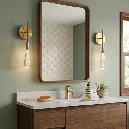 Raindrop Glass Solitaire Wall Lamp