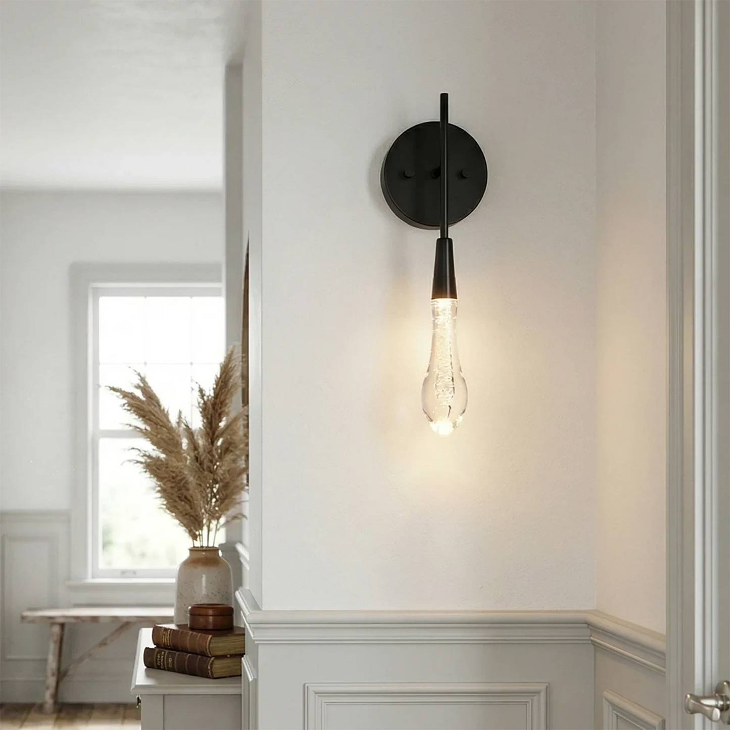 Raindrop Glass Solitaire Wall Lamp
