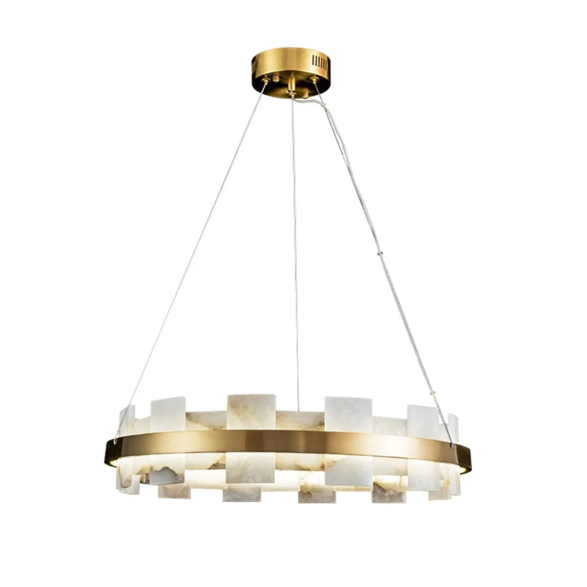 Rectangle Alabaster Annular Chandelier