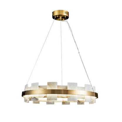 Rectangle Alabaster Annular Chandelier