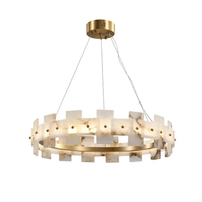 Rectangle Alabaster Annular Chandelier