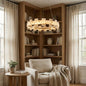 Rectangle Alabaster Annular Chandelier