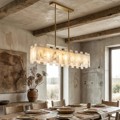 Rectangle Alabaster Irregular Chandelier