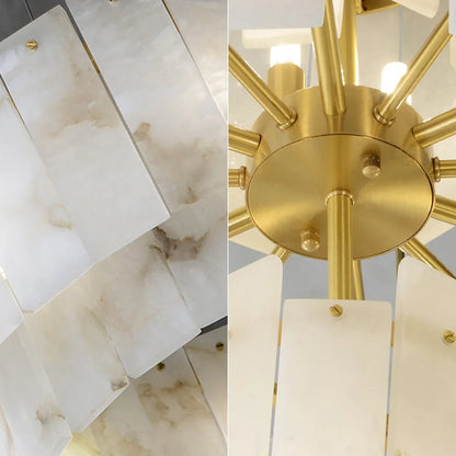 Rectangle Alabaster Irregular Chandelier