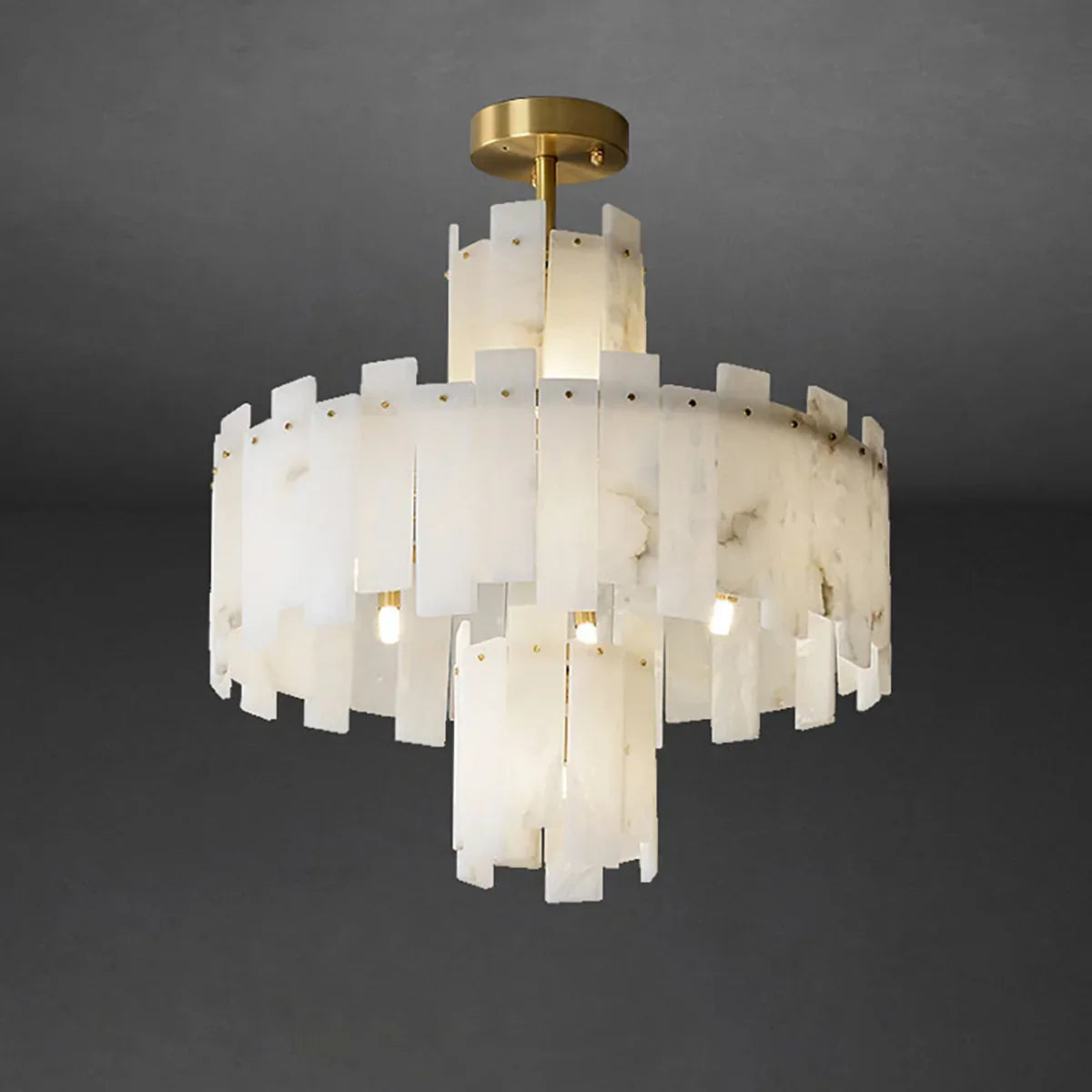 Rectangle Alabaster Irregular Chandelier