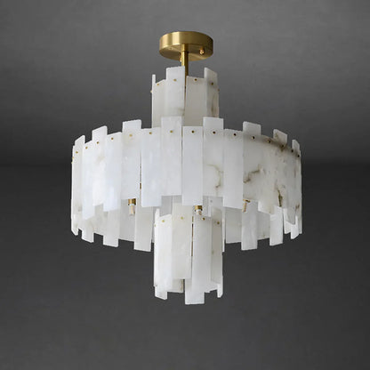 Rectangle Alabaster Irregular Chandelier