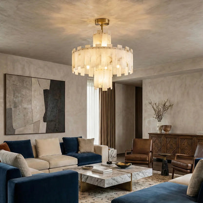 Rectangle Alabaster Irregular Chandelier