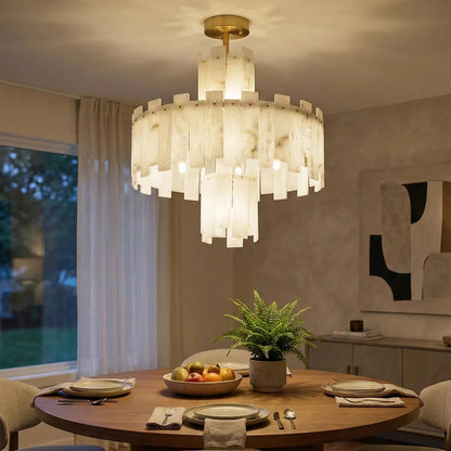 Rectangle Alabaster Irregular Chandelier