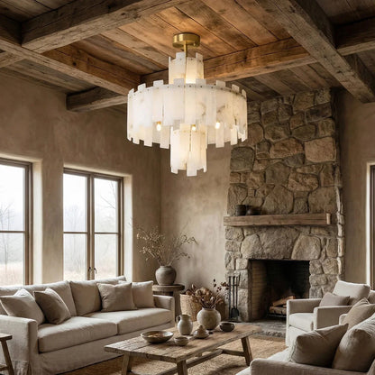 Rectangle Alabaster Irregular Chandelier