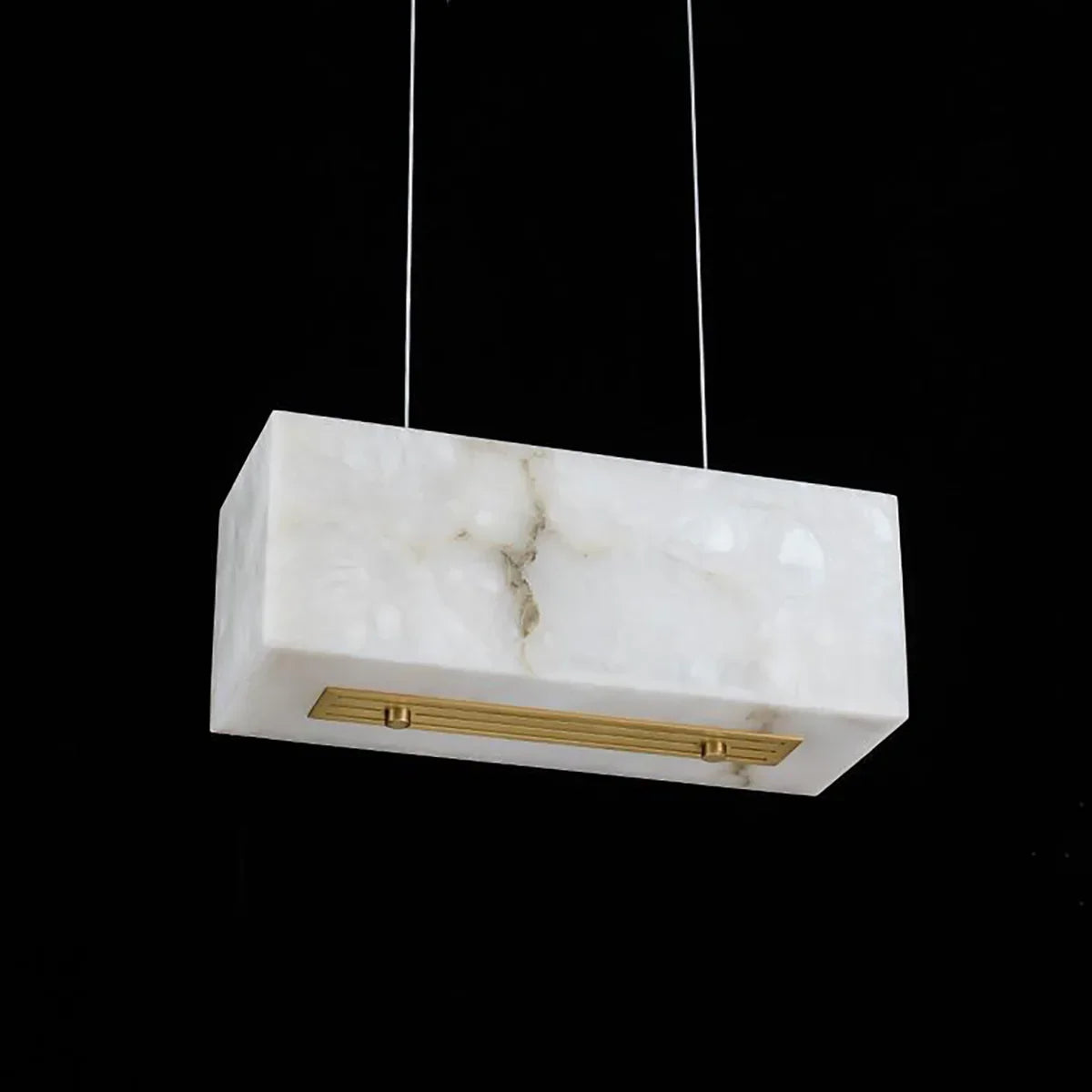 Rectangular Alabaster Box Shaped Pendant Lamp