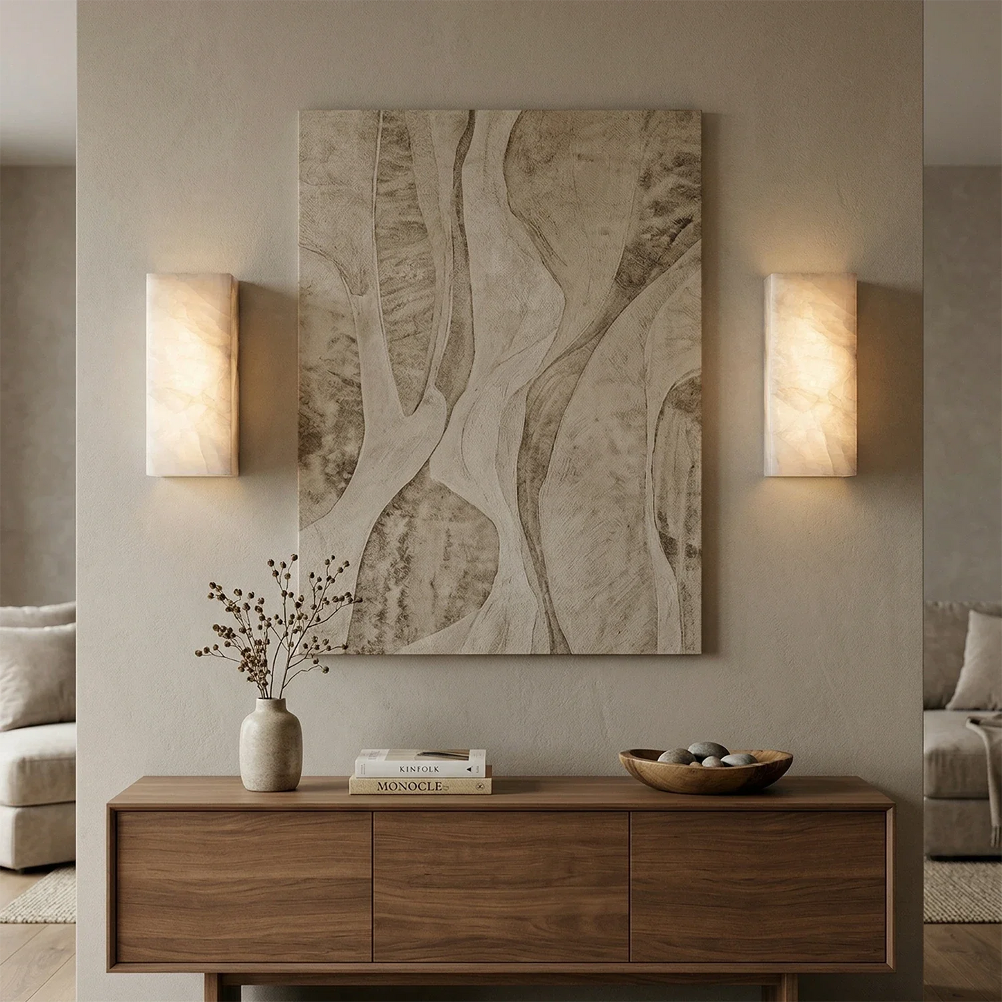 Rectangular Alabaster Wall Light