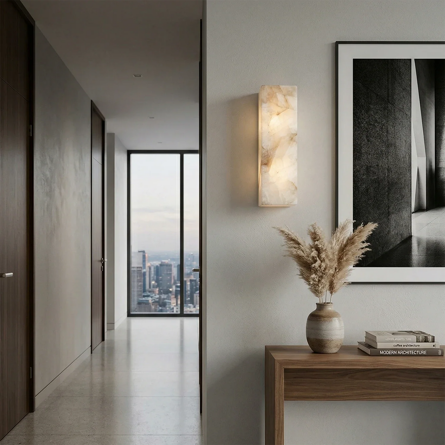 Rectangular Alabaster Wall Light