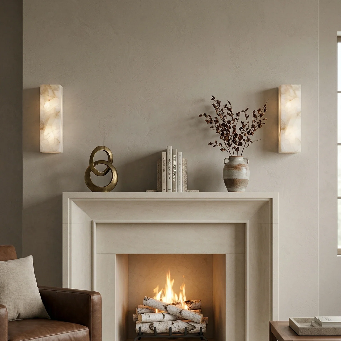 Rectangular Alabaster Wall Light