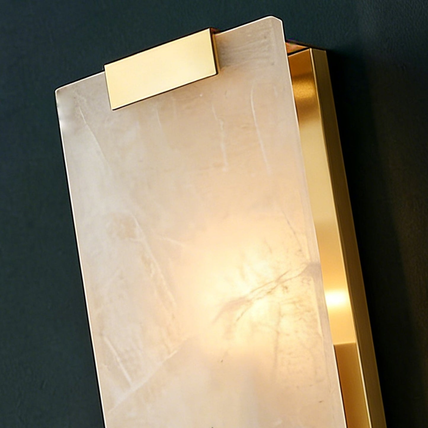 Rectangular Natural Alabaster Wall Sconce