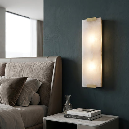 Rectangular Natural Alabaster Wall Sconce