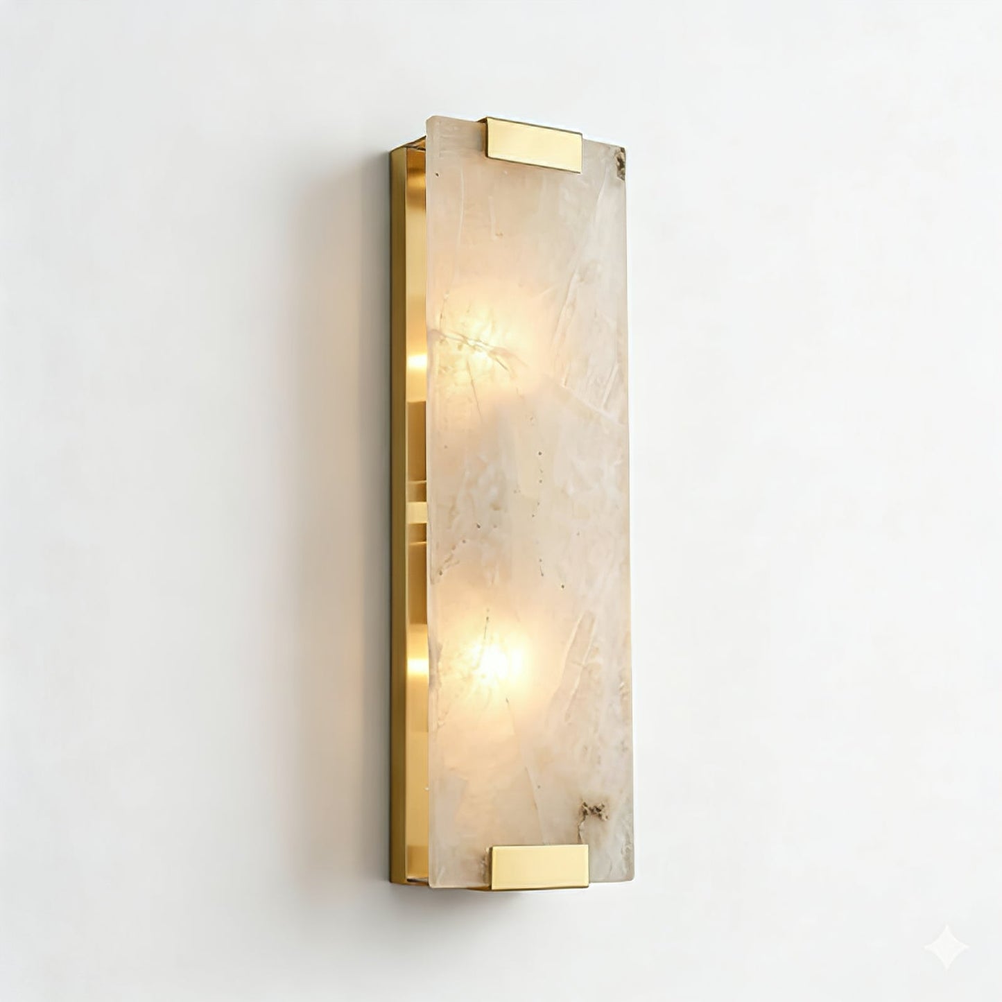 Rectangular Natural Alabaster Wall Sconce