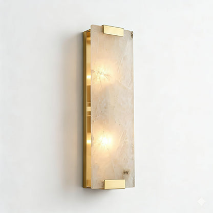 Rectangular Natural Alabaster Wall Sconce