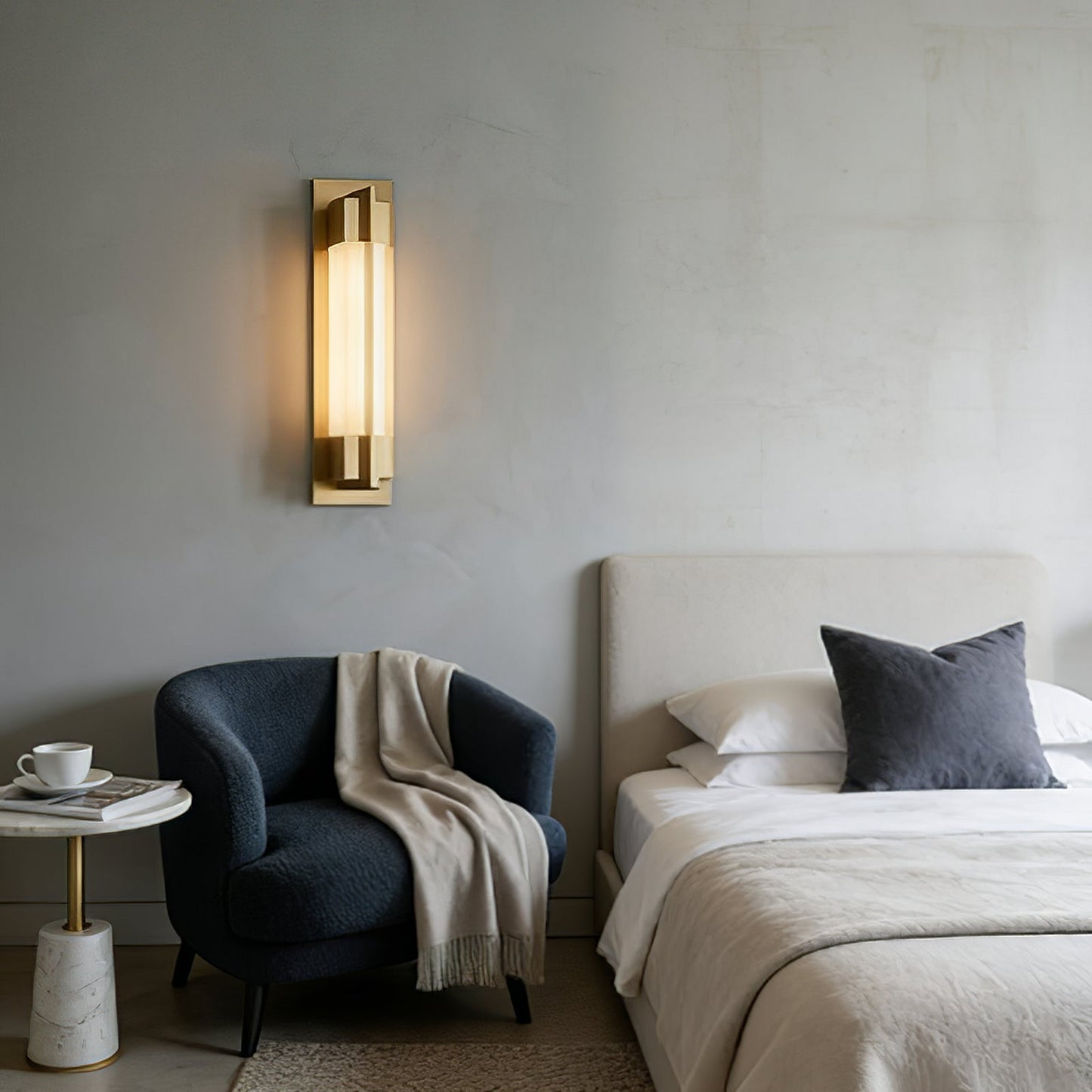 Rectangular Brass Resin LED Wall Lamp