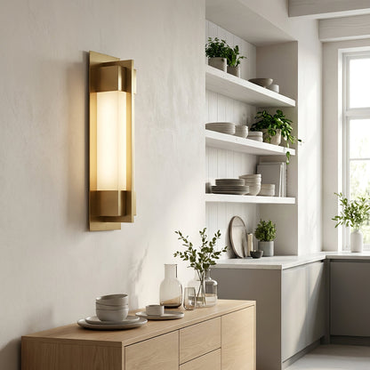 Rectangular Brass Resin LED Wall Lamp