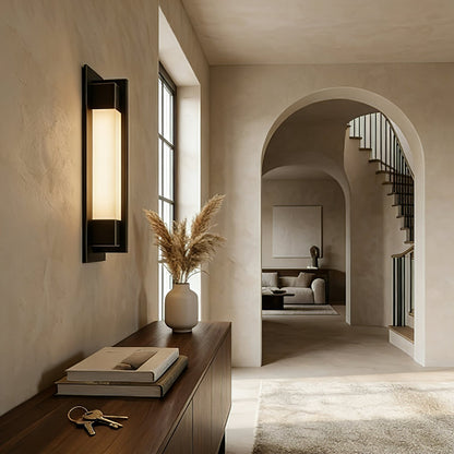 Rectangular Brass Resin LED Wall Lamp