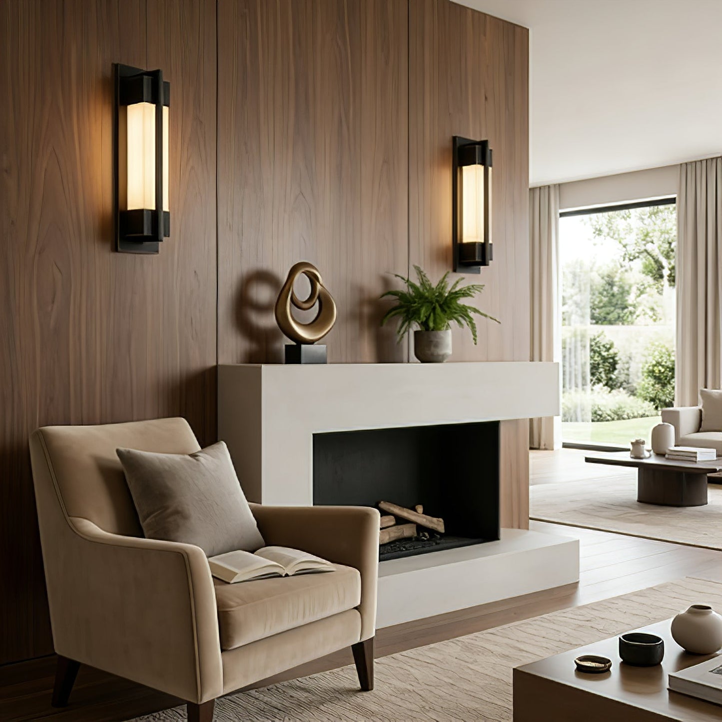 Rectangular Brass Resin LED Wall Lamp