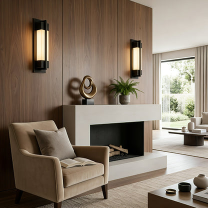 Rectangular Brass Resin LED Wall Lamp