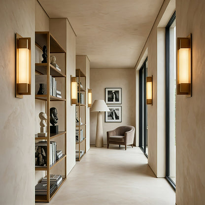 Rectangular Brass Resin LED Wall Lamp