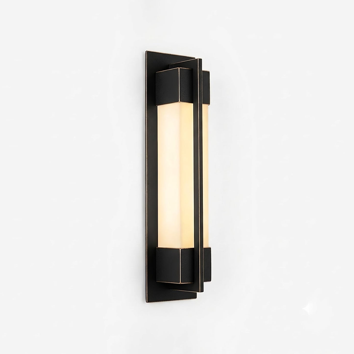 Rectangular Brass Resin LED Wall Lamp