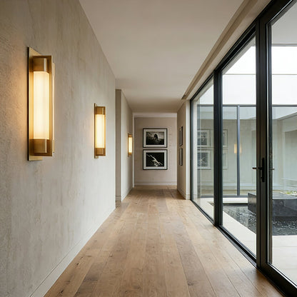 Rectangular Brass Resin LED Wall Lamp
