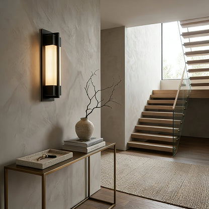Rectangular Brass Resin LED Wall Lamp