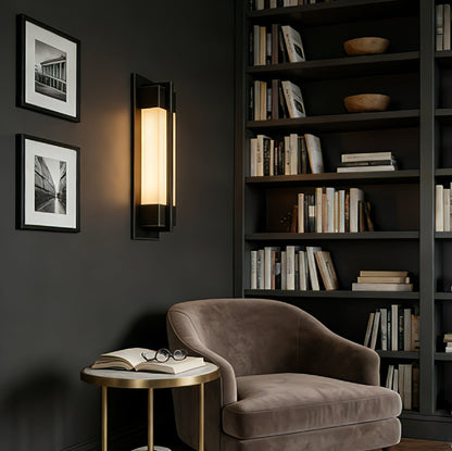 Rectangular Brass Resin LED Wall Lamp