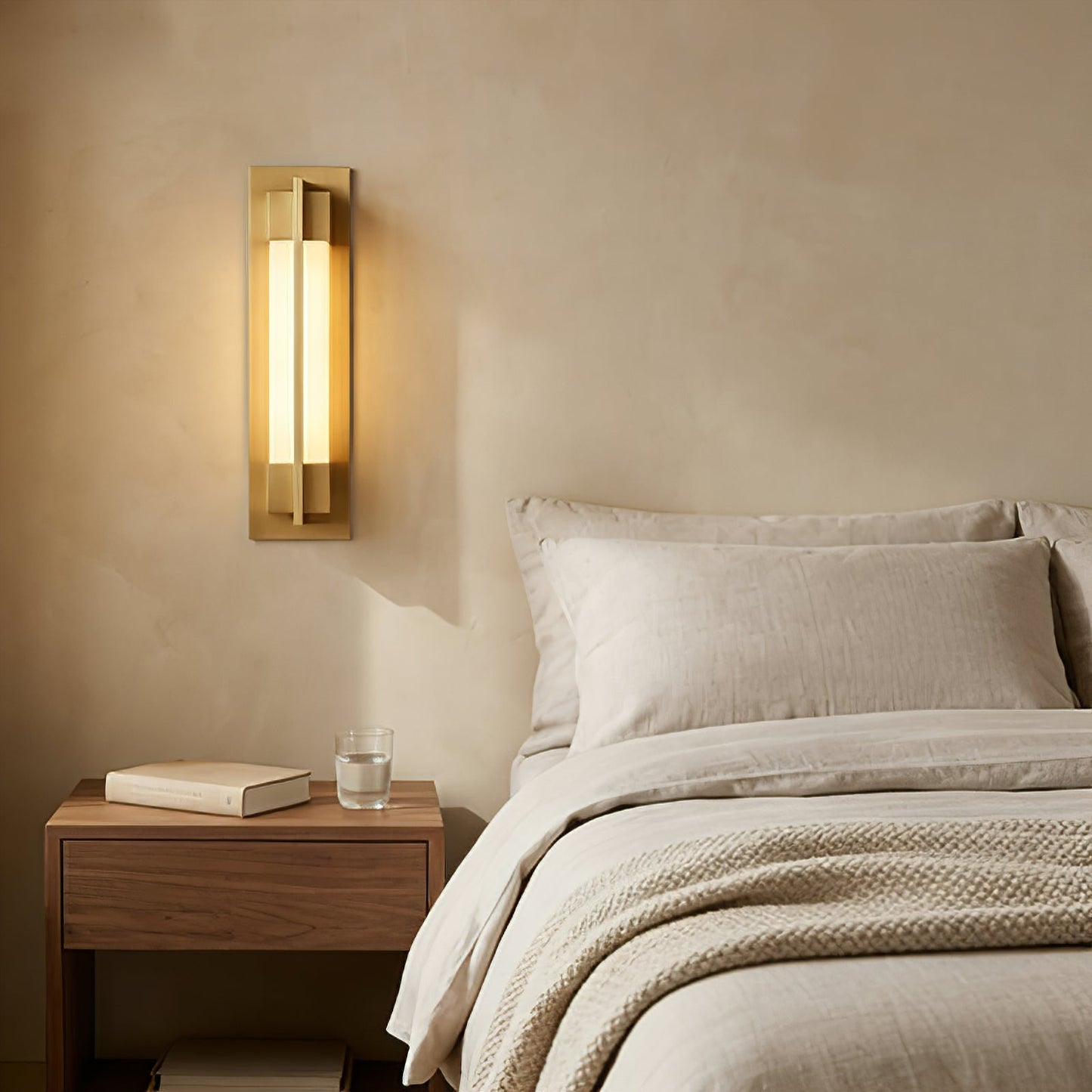 Rectangular Brass Resin LED Wall Lamp