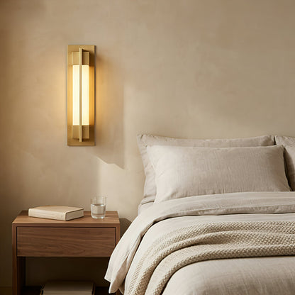 Rectangular Brass Resin LED Wall Lamp