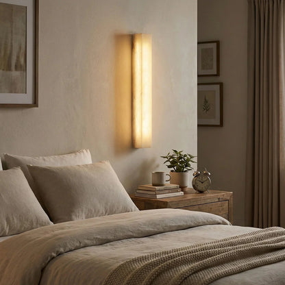 Rectangular Tubular Alabaster Wall Lamp