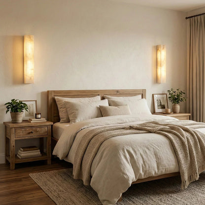 Rectangular Tubular Alabaster Wall Lamp