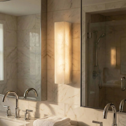 Rectangular Tubular Alabaster Wall Lamp