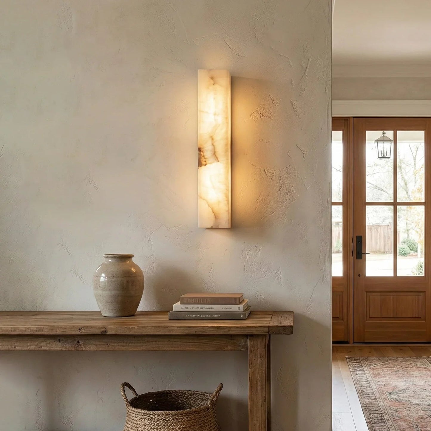 Rectangular Tubular Alabaster Wall Lamp