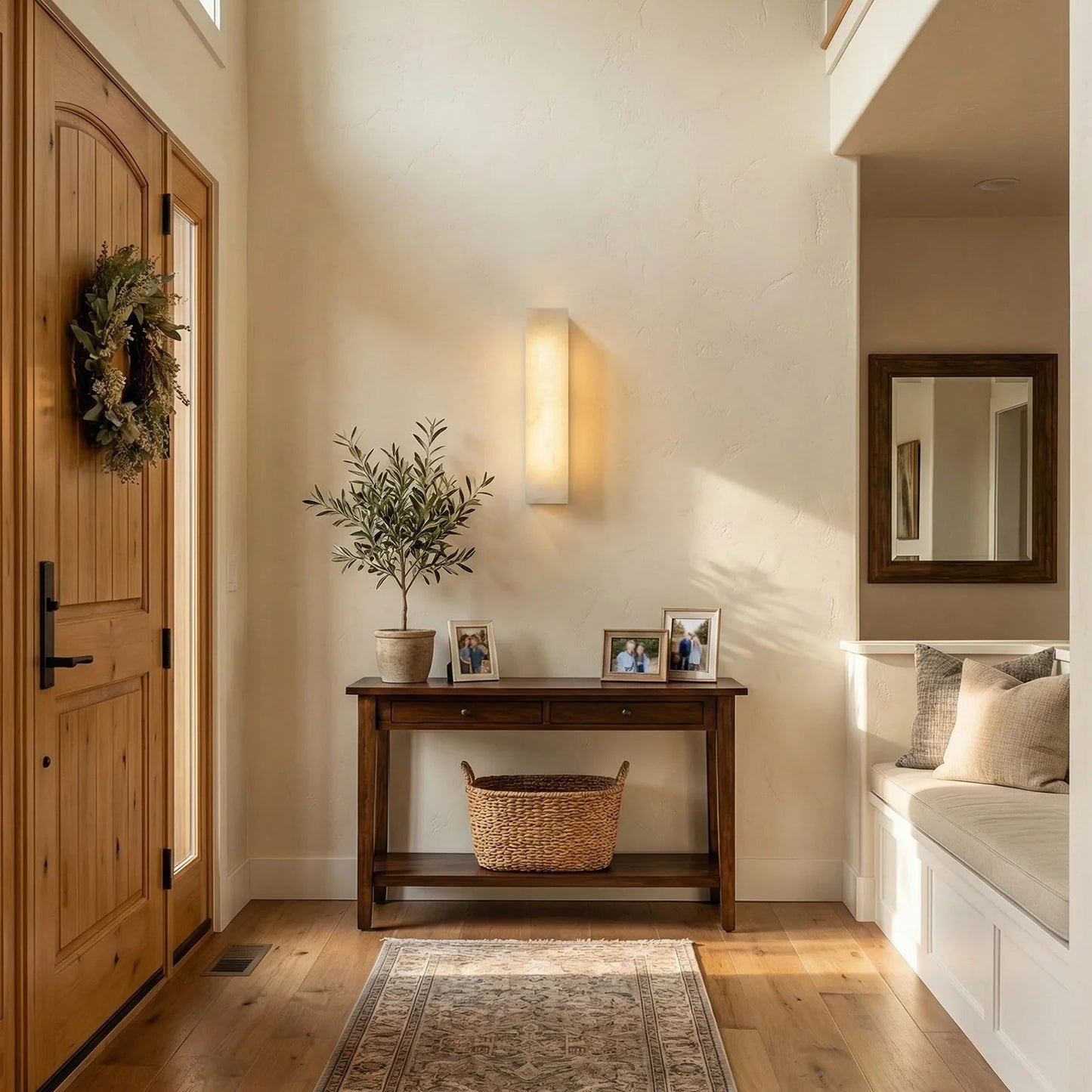 Rectangular Tubular Alabaster Wall Lamp