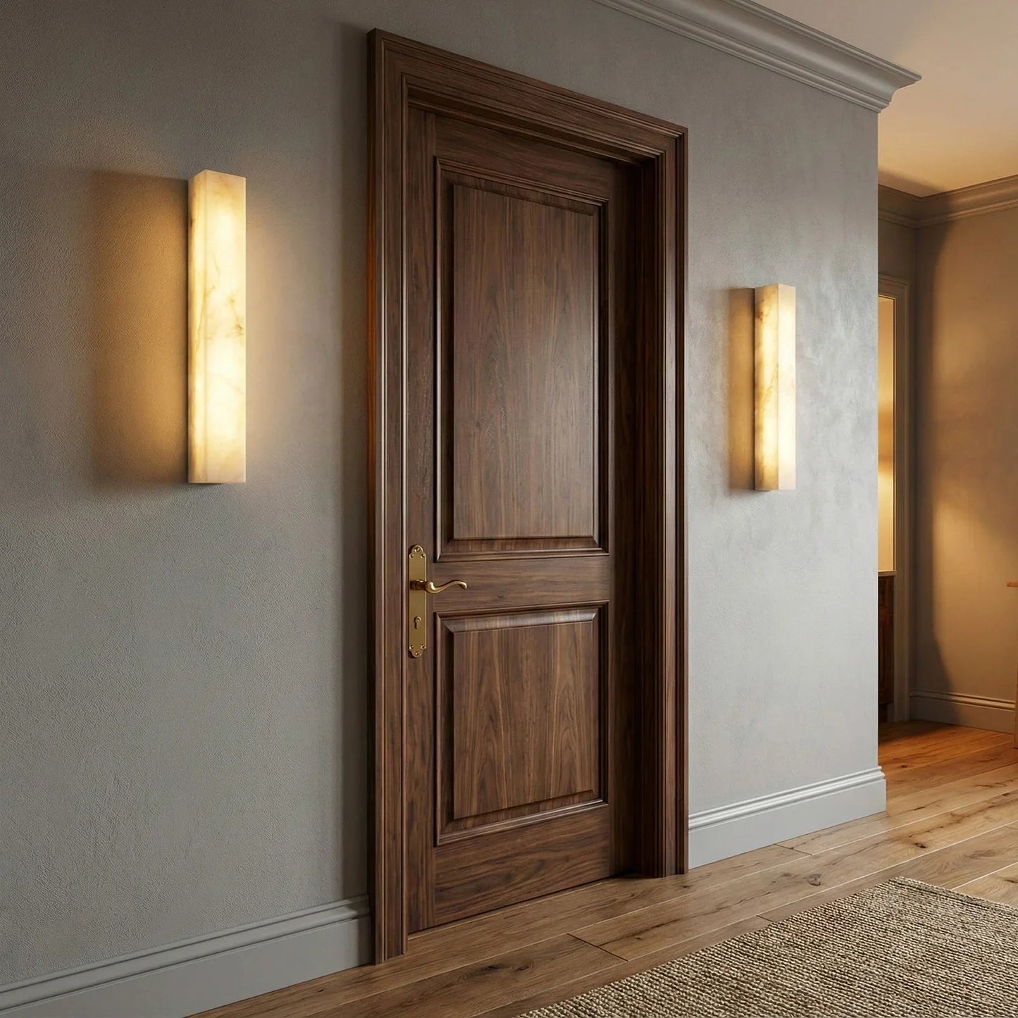Rectangular Tubular Alabaster Wall Lamp