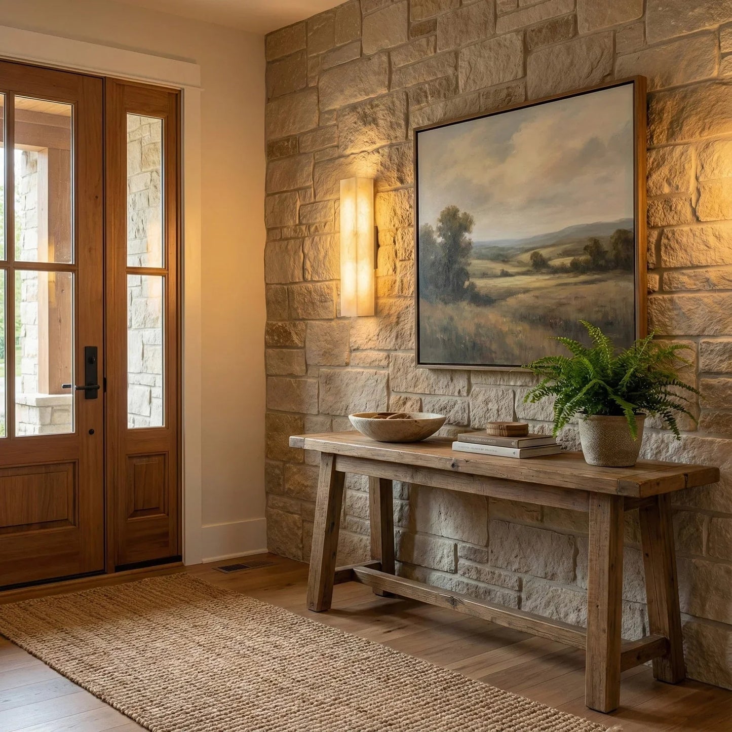 Rectangular Tubular Alabaster Wall Lamp