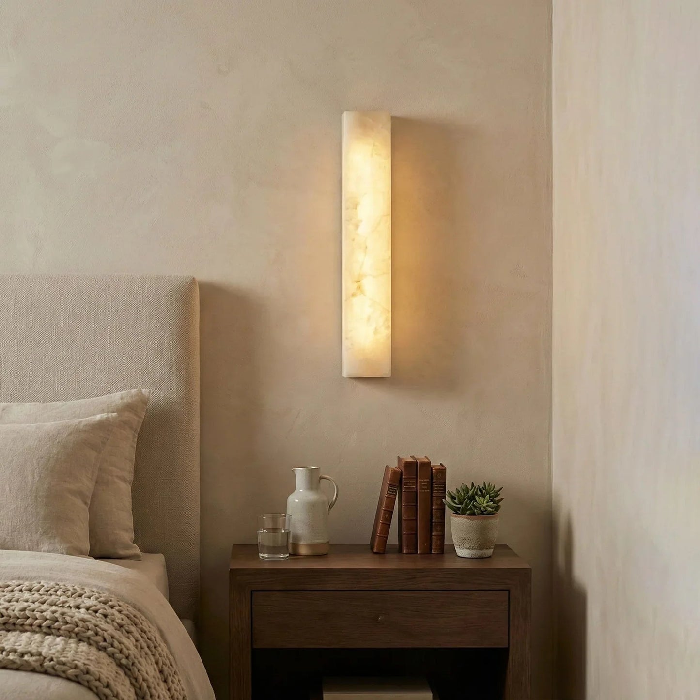 Rectangular Tubular Alabaster Wall Lamp