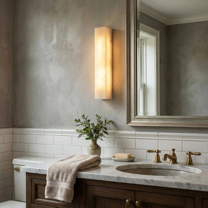 Rectangular Tubular Alabaster Wall Lamp