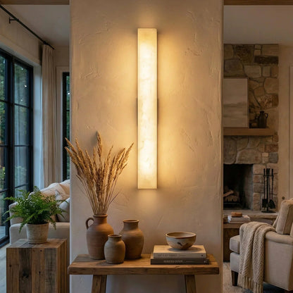 Rectangular Tubular Alabaster Wall Lamp