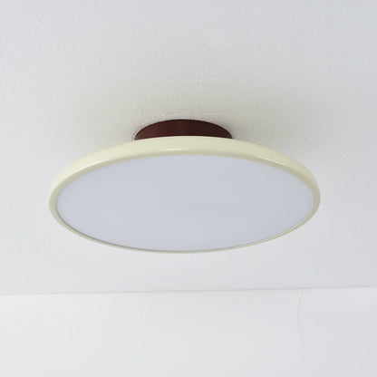 French Retro Cream Saucer Ceiling Lamp